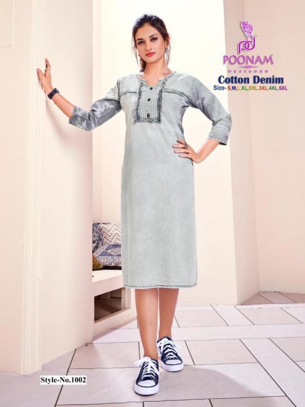 Poonam Cotton Denim Designer Kurtis Collection